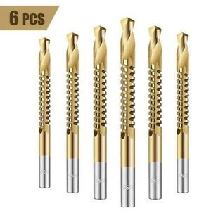 6PCS Drill Bit 3-8mm Twist HSS Titanium Multi Drill Bit Woodworking Reaming Slot