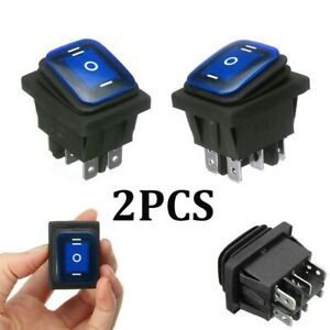 On-Off-On Rocker Switch Blue LED Boat Car Electrical Equipment Supplies