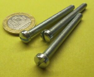 Fillister Head Zinc Steel Slotted Machine Screw 10-32 x 2.00&#034; Length 100 Pcs