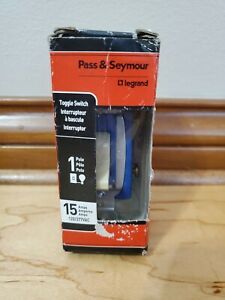 Pass &amp; Seymour IVORY TOGGLE SWITCH 1 Pole 15 amp Blue Industrial Commercial