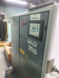 Atlas Copco GA22 rotary screw drive air compressor w/ 30hp Siemans motor