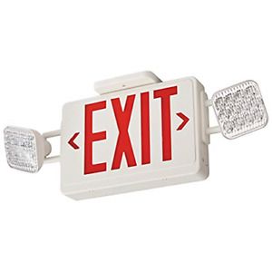 Lithonia Lighting ECRG SQ M6 ECR LED Emergency Light/Exit Combo Red/Green Square