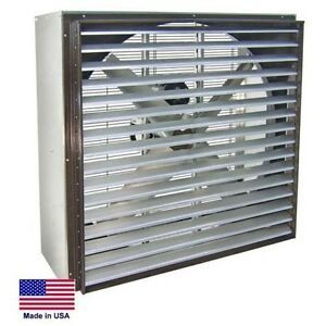 60&#034; EXHAUST FAN - Shutter &amp; Rear Guard - 5 Hp - 230/460V - 3 Phase - 43,500 CFM
