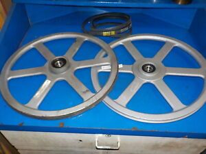 BANDSAW WHEELS BANDWHEELS 19&#034; PAIR WITH DRIVE BELT build your own sawmill