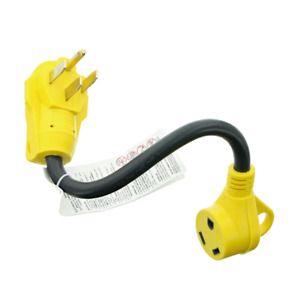 RV Electrical Adapter Fits 50 Amp Male to 30 Amp Female with Pull Out Handles