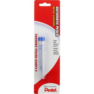 6 Pack Pentel Large Refill Erasers, 5 Ct 0.4 oz