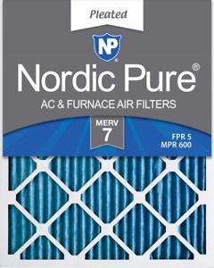 Nordic Pure 12x20x1 MERV 7 Pleated AC Furnace Air Filters 12 Pack 12