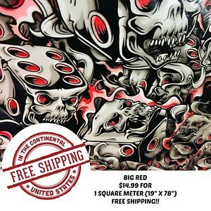 HYDROGRAPHIC FILM HYDRO DIPPING FILM BIG RED 1SQ (19&#034; X 78&#034;)