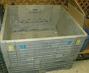 GRAY pallet size collapsible storage container * LOCAL PICKUP ONLY !