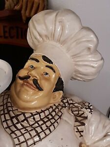 HTF 2&#039; Baker / Cook / Bistro Chef / Figure Holding Tray Restaurant Presentation