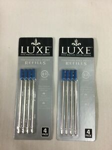 NIP 4 pack Luxe blue ball point refills 2 PACKAGES