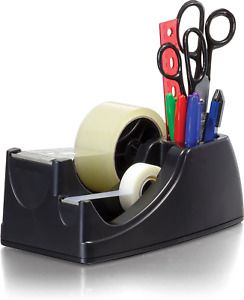 Officemate Heavy Duty Weighted 2-in-1 Tape Dispenser, Recycled,Black 96660