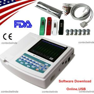 Touch Screen Digital 12 Channel/lead EKG+PC Sync Software ECG Machine,CONTEC USA