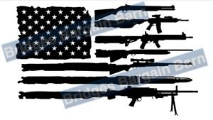 Flag Gun Sticker Vinyl Decal 2nd Amend Cut File