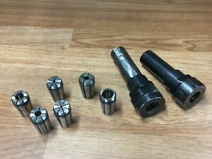 PAIR OF TG 75 COLLET HOLDERS 1 1/4 X 6 &#034; + COLLETS