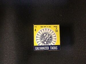 Vintage Case of #4 X 7/16” Galvanized Tacks Holland Mfg. Co. Baltimore, Md USA