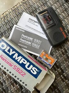 OLYMPUS Pearlcorder S922 Handheld Microcassette Voice Recorder Tested Working