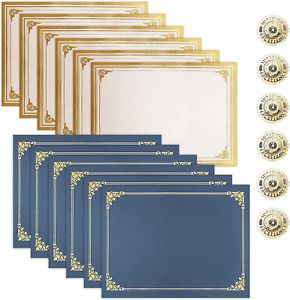 SUNEE Certificate Kit 6 Packs, Navy Blue Certificate Holders &amp; Letter Size &amp; and