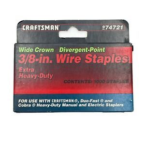 craftsman 974721 staples 1000 count NIB 3/8” Wire