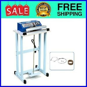 12&#034; Foot Pedal Impulse Sealer Heat Seal Plastic Bag Sealing Machine w/ Cutter