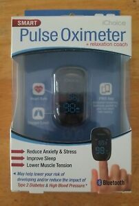 iChoice Smart Pulse Oximeter + Relaxation Coach Test Heart Rate &amp; O2 Levels NEW!