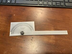 L. S. STARRET CO. SATIN CHROME PROTRACTOR NO. C183