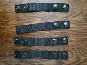 4 Pack Black Tactical Belt Keepers Dual Snap Closure Law Enforcement Police Duty