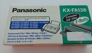 Panasonic KX-FA136 2 Roll Pack Genuine Fax Ink Film Original New Sealed Box