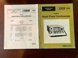 B&amp;K 1590 100 MHz Quad-Trace Oscilloscope Instruction Manual &amp; Schematic Diagrams