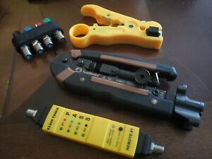 SOUTHWIRE EQUIPMENT CCM-C1 COMP COAX CABLE CRIMP TOOL, KLEIN EXPLORER W/ EXTRAS