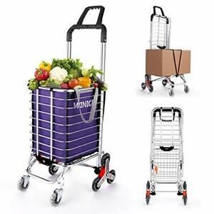 Stair Climb Collapsible Shopping Trolley Cart Portable Folding Hand Truck wit...
