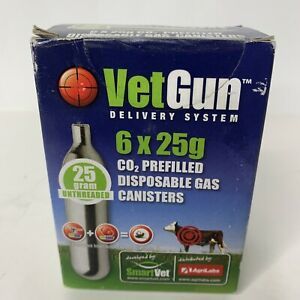 AgriLabs Smart Vet Gun CO2 Cartridges Delivery System 25gm 6-Pack