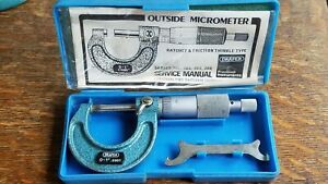 0 - 1&#034; Outside Micrometer Ratchet Thimble Carbide Tip Draper Japan, CA