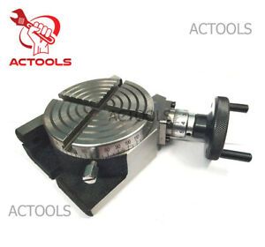 4&#034; Inches 100 mm Horizontal Vertical Rotary Table 4 Slots for Milling Machine