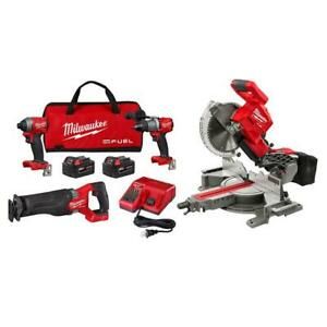 M18 FUEL 18-Volt Lithium-Ion Brushless Cordless Kit 10 in. Dual Bevel Miter Saw