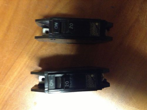 Ge single pole 20 amp type thqc circuit breaker lot of 2 for sale