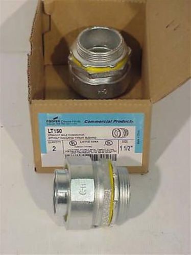Cooper/crouse hinds lt-150 1 1/2 straight connector 2ea for sale