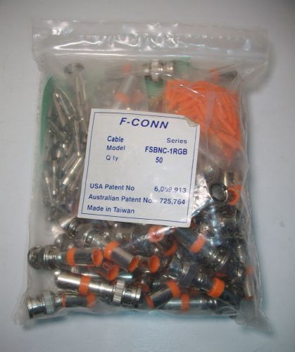 Lot of 50 f conn awg bnc compression connectors fsbnc-1rgb cable for sale