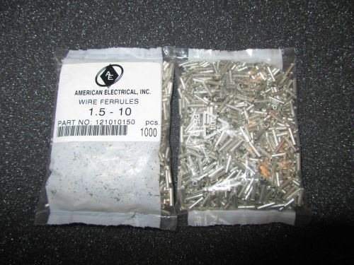 Uninsulated wire end ferrules 16 awg, 1.5mm american electrical 1000 count for sale