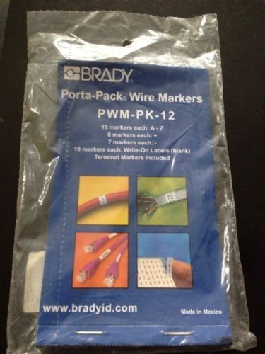 Brady pwm-pk-12 vinyl cloth porta-pack wire markers for sale