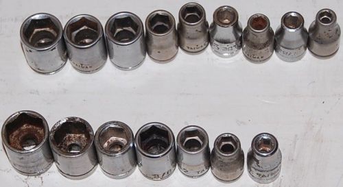 Set of 16 Sockets (3/16&#034; to 1/2&#034;) (4mm to 11mm)