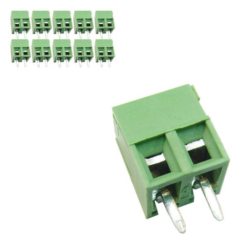 10 pcs 3.81mm pitch 150v 9a 2p poles pcb screw terminal block connector green for sale