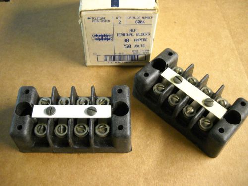 TELEDYNE 6004 AEP TERMINAL BLOCKS 30A 750V (SET OF 2) NEW CONDITION IN BOX