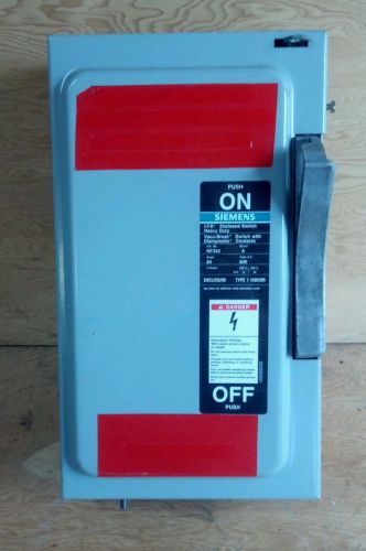 Siemens I-T-E Disconnect Safety Switch NF352 60A 600VAC Heavy-Duty Clampmatic