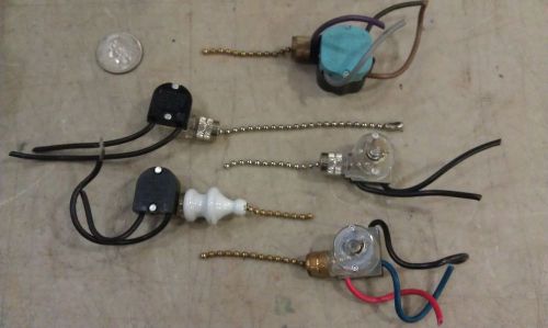 5aa37 set of 5 pull chain switches: (3) 2-way, (1) 3-way, (1) 4-way, very good for sale