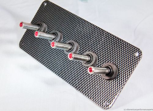 LED toggle switches - RED - w/  carbon fiber panel
