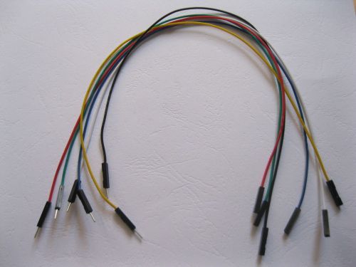 200 pcs jumper wire male to female pitch 2.54mm 1 pin 26awg 5 color 12inch 300mm for sale