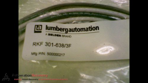 LUMBERG AUTOMATION RKF 301-636/3F CORDSET 3 POLE FEMALE STRAIGHT 3 FT, NEW