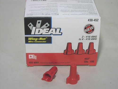 Ideal 30-452 red wire nuts 18-10 awg qty100 30452 nib for sale