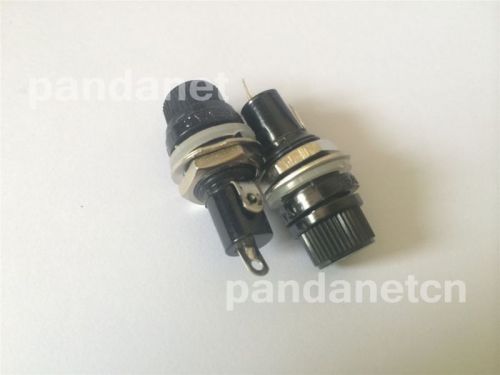 20pcs 10a ac250v panel mount black fuse holder for 5x20mm fuse new for sale